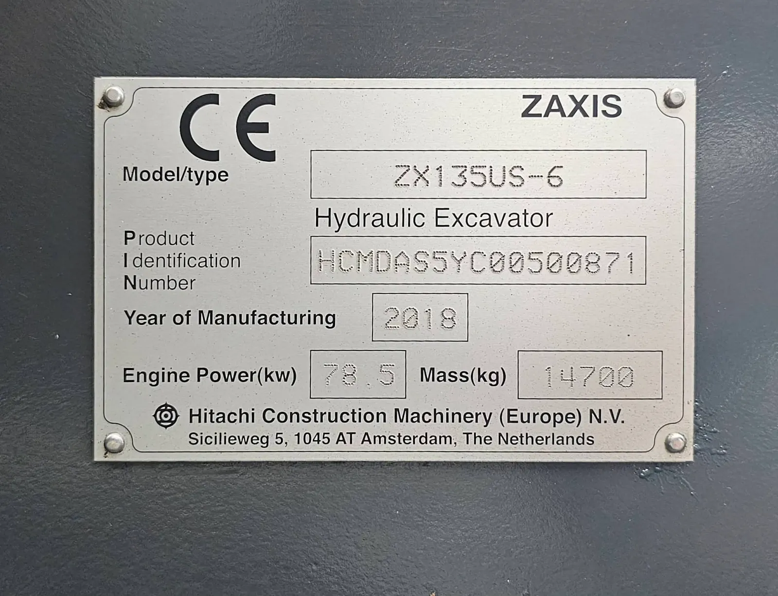 Hitachi ZX135US-6 – bilde 60 av 60