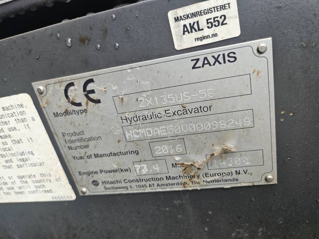 Hitachi ZX 135 US 5-B – bilde 6 av 7